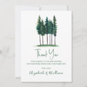 Rustic Pine Trees Baby shower Dank je Bedankkaart (Voorkant)