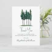 Rustic Pine Trees Baby shower Dank je Bedankkaart (Staand voorkant)