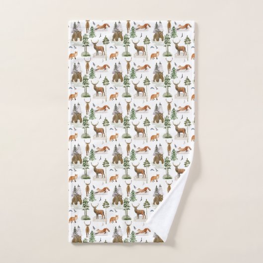 Rustic Pine Trees Bad Handdoek (Handdoek)