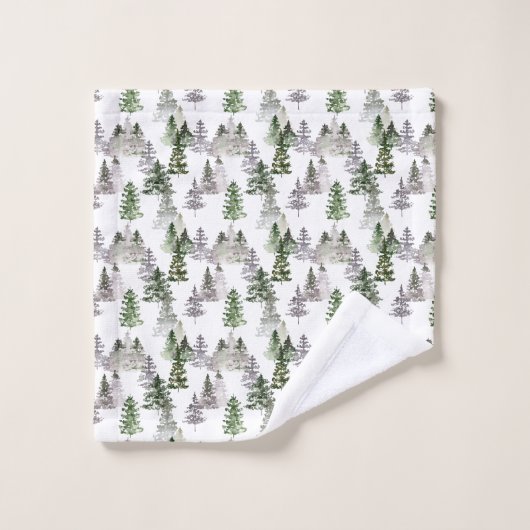Rustic Pine Trees Bad Handdoek (Wasdoekje)