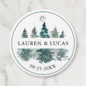 Rustic Pine Trees Forest Dank je huwelijk Bedankjes Labels (Voorkant)