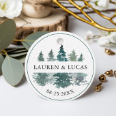 Rustic Pine Trees Forest Dank je huwelijk Bedankjes Labels