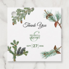 Rustic Pine Trees Forest Greenery Wedding Bedankjes Labels