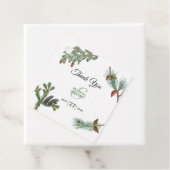 Rustic Pine Trees Forest Greenery Wedding Bedankjes Labels (In situ)