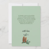 Rustic Pine Trees Forest Greenery Wedding Bedankkaart (Achterkant)