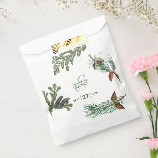 Rustic Pine Trees Forest Greenery Wedding Bedankzakje (Gezegeld)