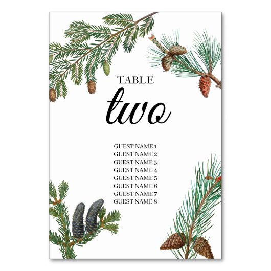 Rustic Pine Trees Forest Greenery Wedding Kaart (Achterkant)