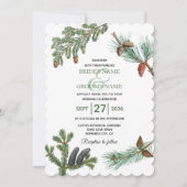 Rustic Pine Trees Forest Greenery Wedding Kaart (Voorkant)