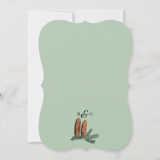 Rustic Pine Trees Forest Greenery Wedding Kaart (Achterkant)