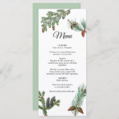 Rustic Pine Trees Forest Greenery Wedding Menu (Voorkant / Achterkant)