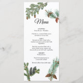 Rustic Pine Trees Forest Greenery Wedding Menu (Voorkant)