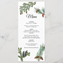 Rustic Pine Trees Forest Greenery Wedding Menu