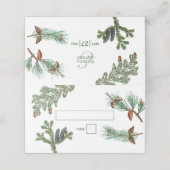 Rustic Pine Trees Forest Greenery Wedding Plaatskaartje (Buitenkant ongevouwen)