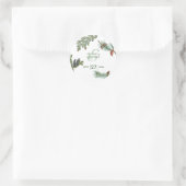 Rustic Pine Trees Forest Greenery Wedding Ronde Sticker (Tas)