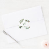 Rustic Pine Trees Forest Greenery Wedding Ronde Sticker (Envelop)
