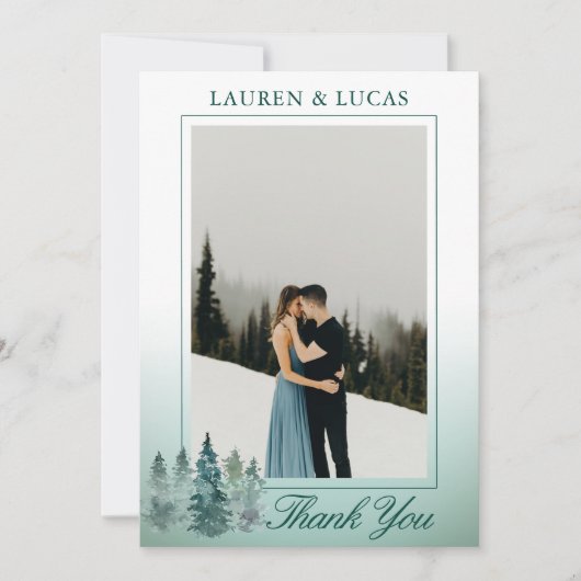 Rustic Pine Trees Forest Hartelijk dank voor het h Bedankkaart (Voorkant)