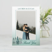 Rustic Pine Trees Forest Hartelijk dank voor het h Bedankkaart (Staand voorkant)