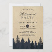 Rustic Pine Trees Forest Kraft Retirement Party Kaart (Voorkant)