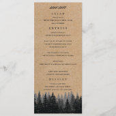 Rustic Pine Trees Kraft Winter Menu (Voorkant)