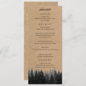 Rustic Pine Trees Kraft Winter Menu (Voorkant / Achterkant)