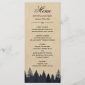 Rustic Pine Trees Kraft Winter Wedding Menu (Voorkant)