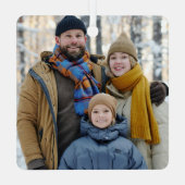 Rustic Pine Trees Monogram Kerstfoto Metalen Ornament (Achterkant)