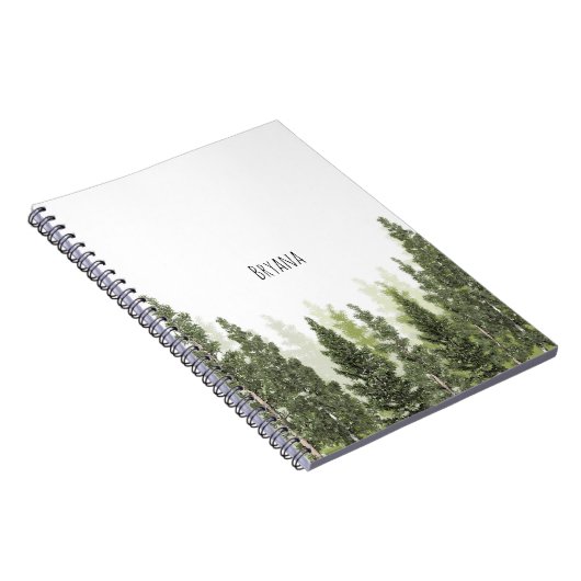 Rustic Pine Trees Simple Country Notitieboek (Rechterzijde)