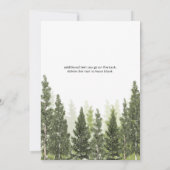 Rustic Pine Trees Simple Country Wedding Kaart (Achterkant)