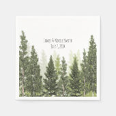 Rustic Pine Trees Simple Country Wedding Servetten (Voorkant)