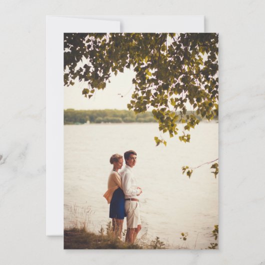 Rustic Pine Trees sparen de Datum Save The Date (Achterkant)