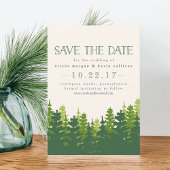 Rustic Pine Trees sparen de Datum Save The Date