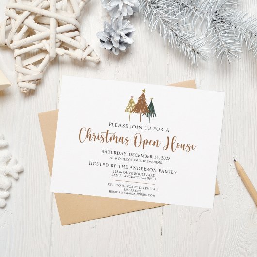 Rustic Pine Trees - Uitnodiging voor kerstmis