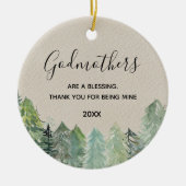 Rustic Pine Trees Winter Forest Godmothers Keramisch Ornament (Voorkant)