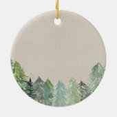 Rustic Pine Trees Winter Forest Godmothers Keramisch Ornament (Achterkant)