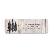 Rustic Pine Trees wooden Simple Country Weddenscha Etiket (Voorkant)