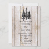 Rustic Pine Trees wooden Simple Country Weddenscha Kaart (Voorkant)