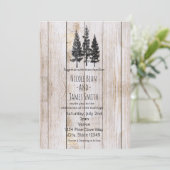 Rustic Pine Trees wooden Simple Country Weddenscha Kaart (Staand voorkant)