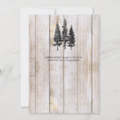 Rustic Pine Trees wooden Simple Country Weddenscha Kaart (Achterkant)