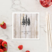 Rustic Pine Trees wooden Simple Country Weddenscha Servetten (Insitu)