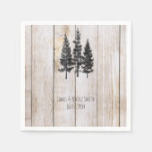 Rustic Pine Trees wooden Simple Country Weddenscha Servetten (Voorkant)