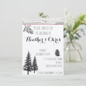 Rustic Pine Wedding Invitation Kaart (Staand voorkant)