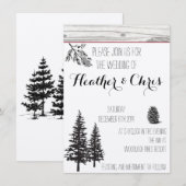 Rustic Pine Wedding Invitation Kaart (Voorkant / Achterkant)