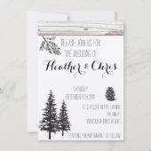 Rustic Pine Wedding Invitation Kaart (Voorkant)