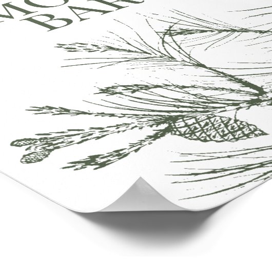 Rustic Pine Wedding S'mores Bar Sign Poster (Hoek)