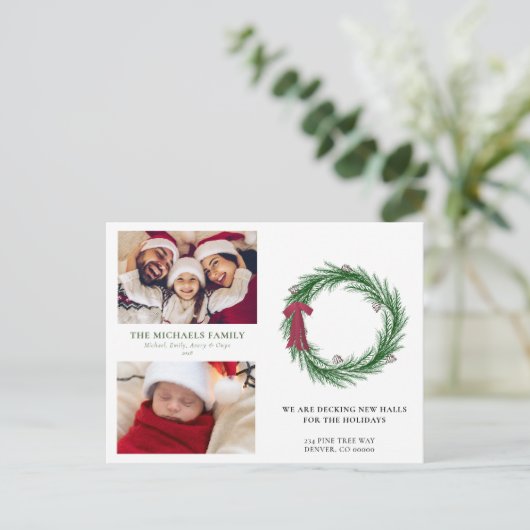 Rustic Pine Wreath 2 Aankondiging van fotobeweging (Staand voorkant)
