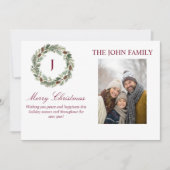 Rustic Pine Wreath Christmas Kaart (Voorkant)