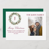 Rustic Pine Wreath Christmas Kaart (Voorkant / Achterkant)