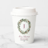 Rustic Pine Wreath Christmas Papieren Bekers (Achterkant)