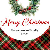 Rustic Pine Wreath Christmas Tag Personalized Bedankjes Labels