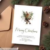 Rustic Pine Wreath Script Font Christmas Greeting  Feestdagenkaart